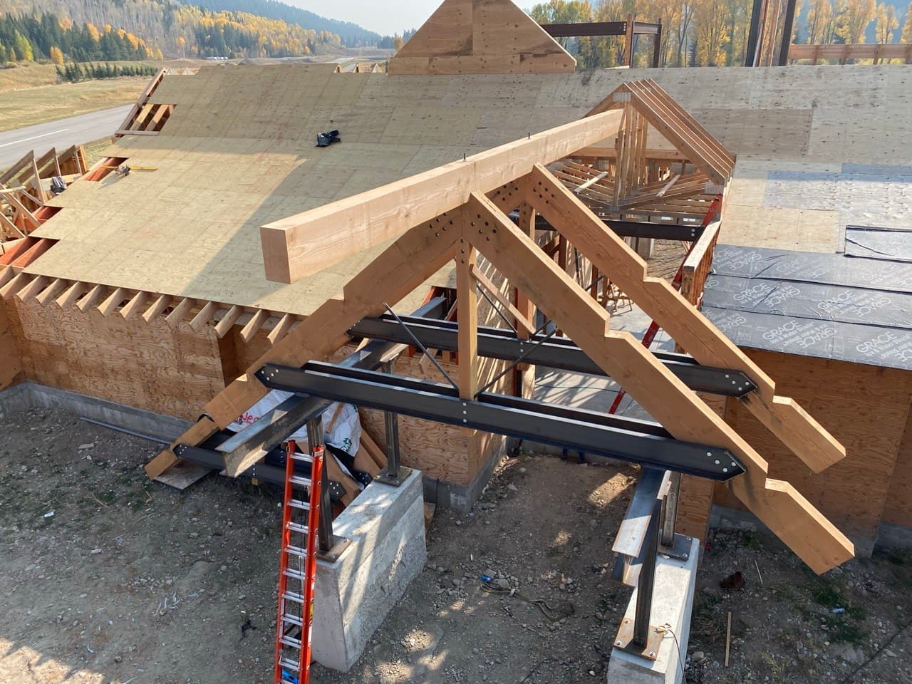 Gable Truss Construction Aerial View
