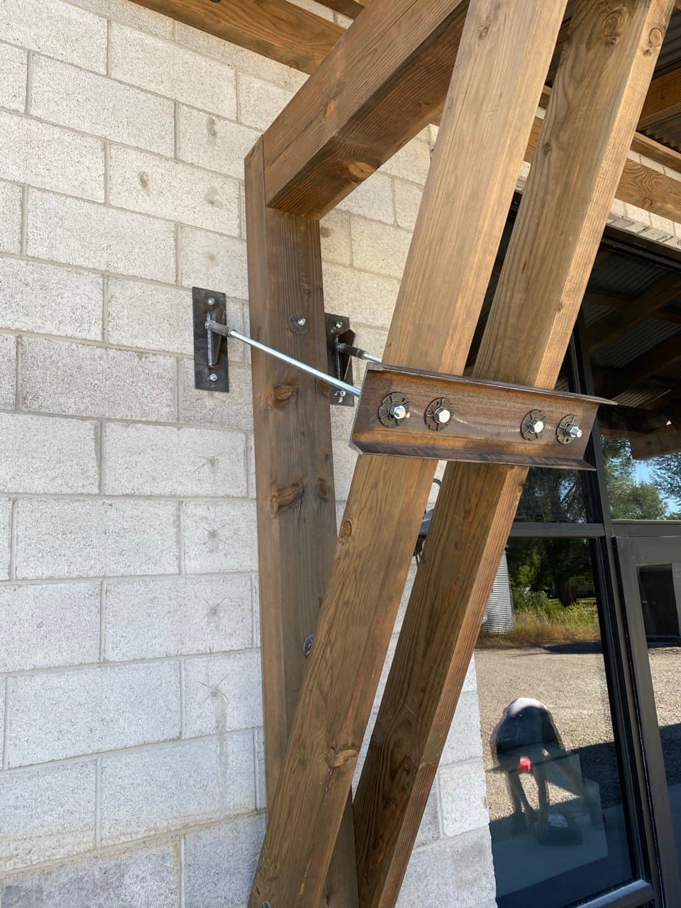 Steel Brace and Timber Detail