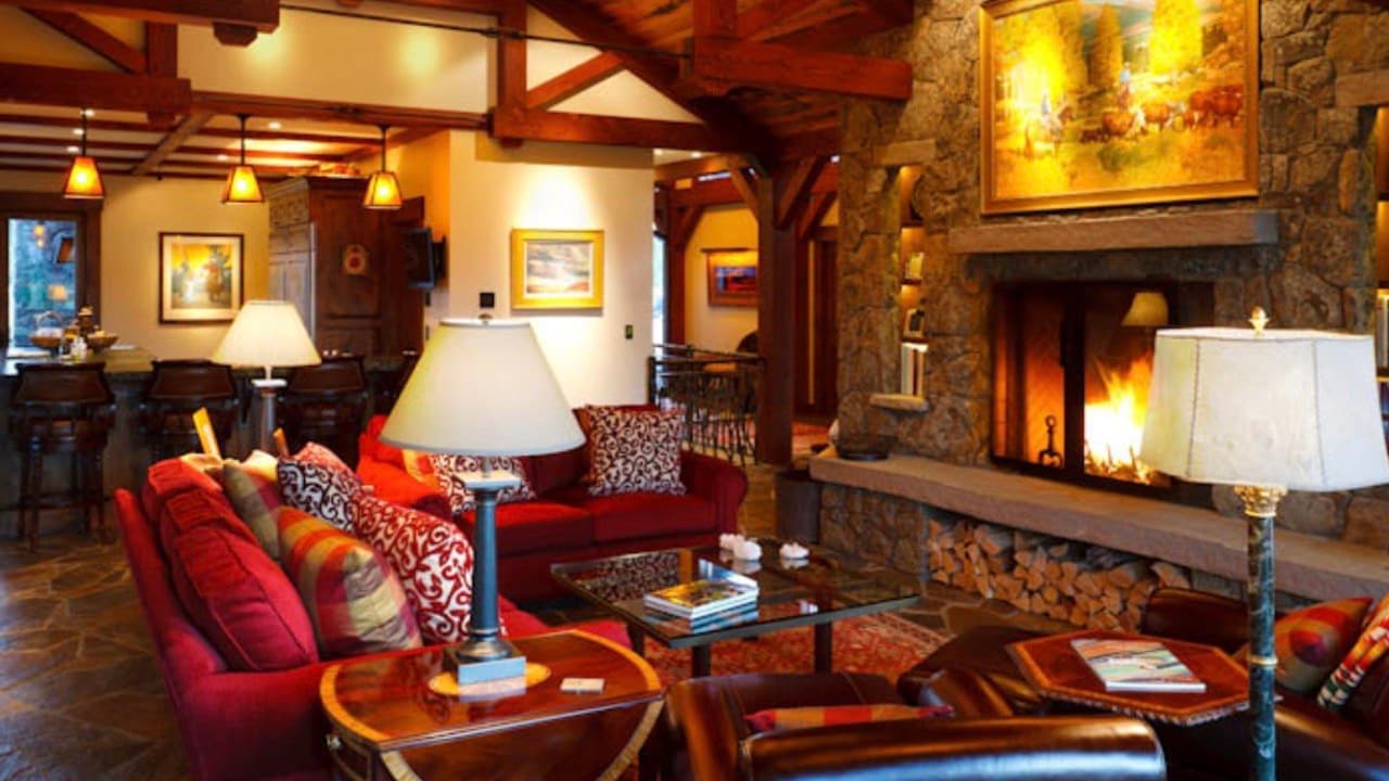 Lodge Interior with Timber Framing