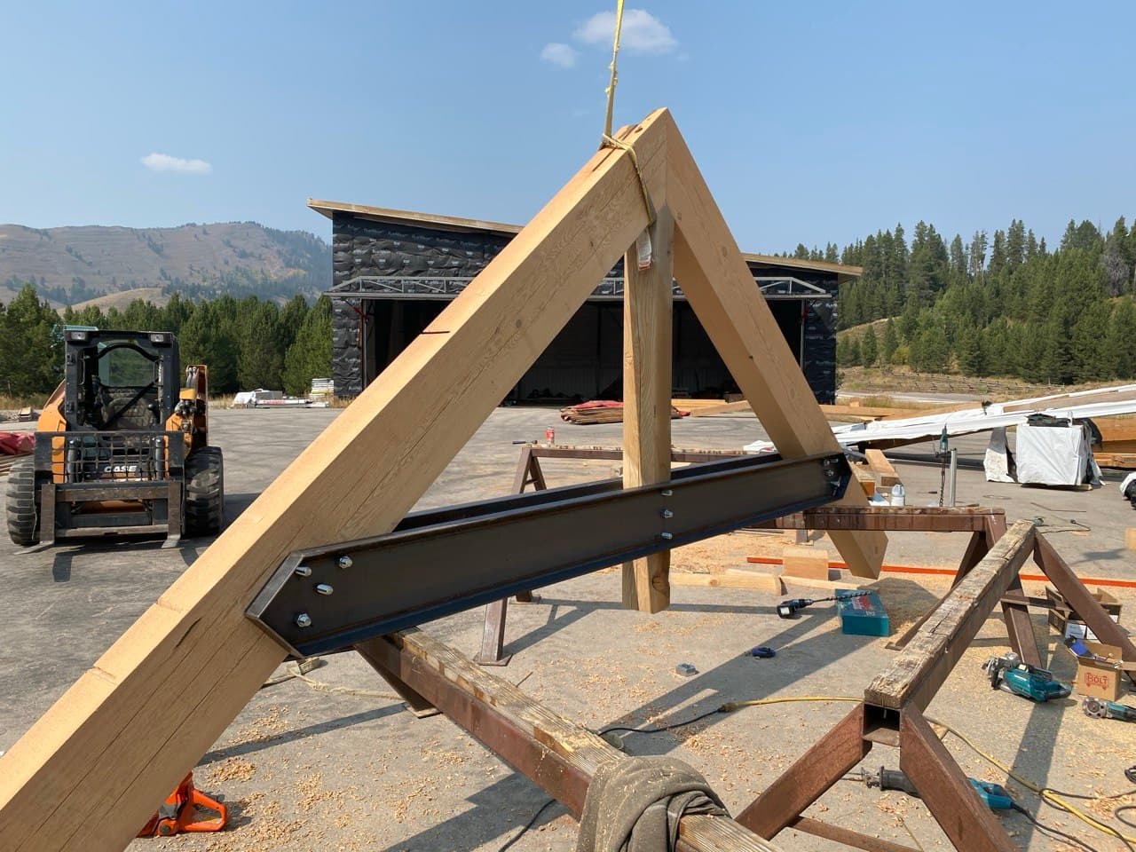 Truss Assembly in Shop Yard