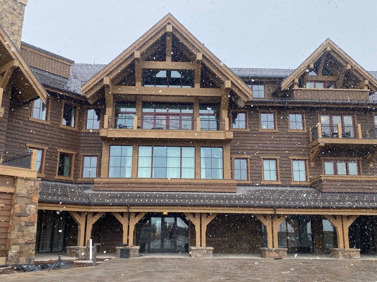 Resort Lodge in Snow