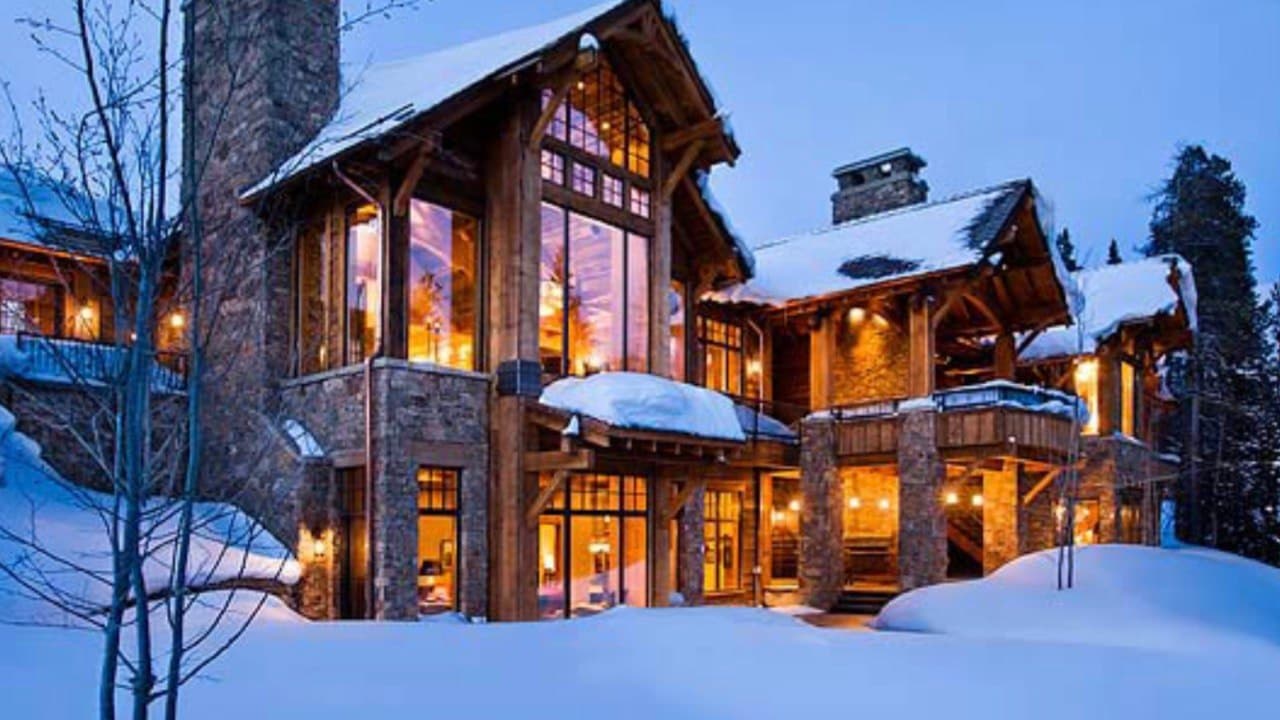 Timber Frame Lodge in Winter